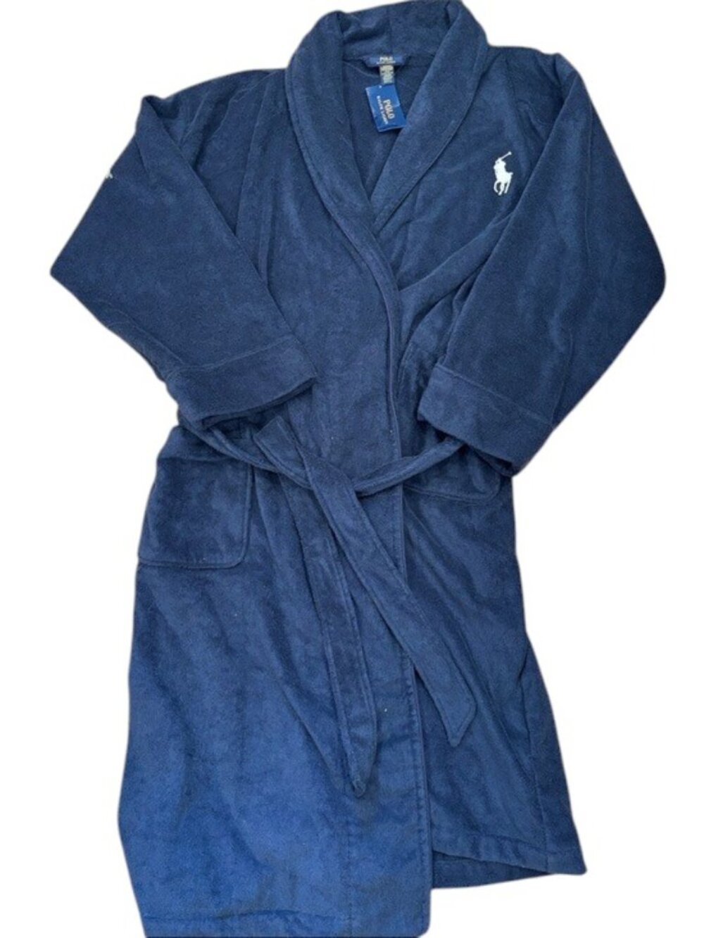 Polo Ralph Lauren Big Pony Cotton Terry Bath Robe – Navy Blue – 1XT/2XT – NEW
